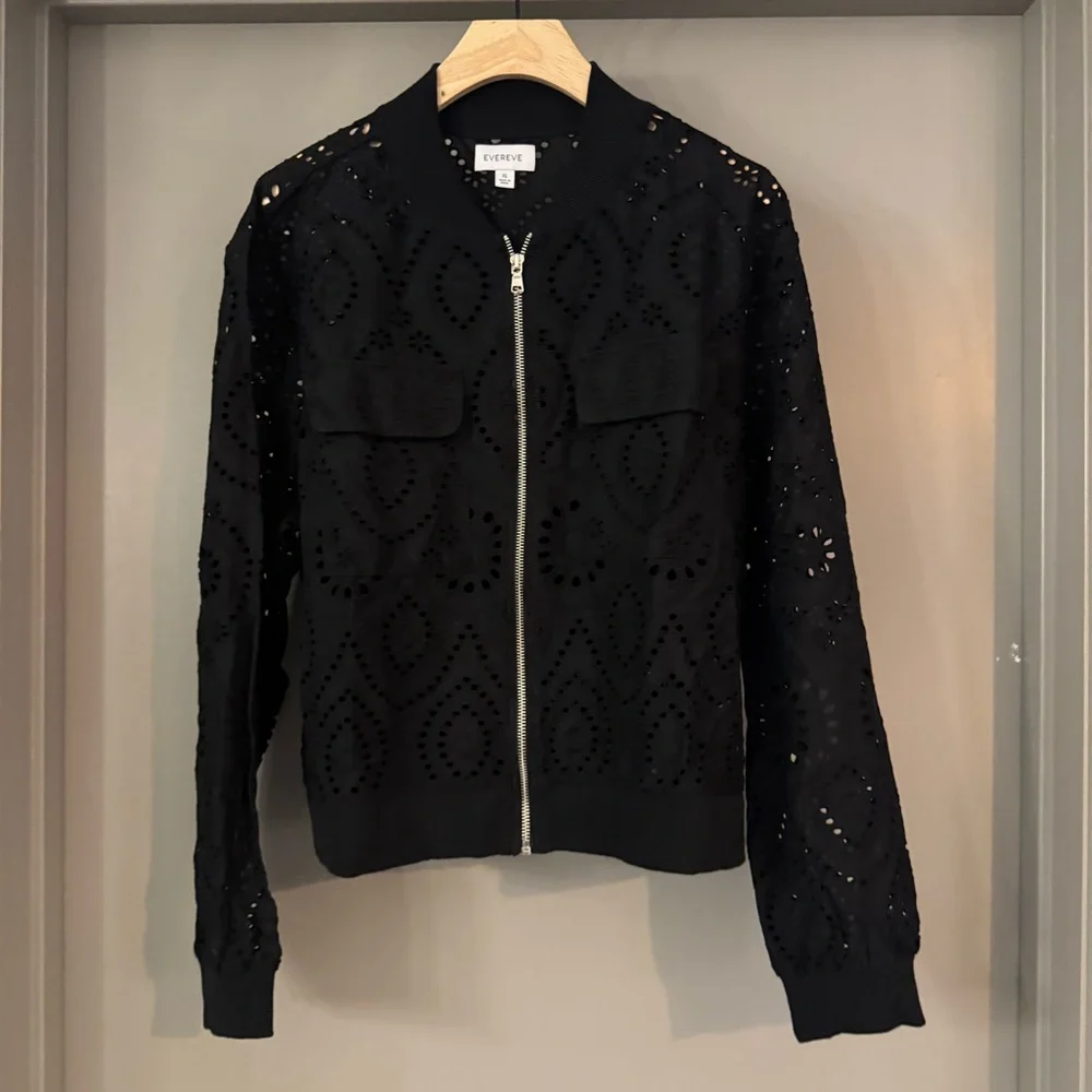 Evereve Ryan Black Eyelet Women's Jacket - Picture 2 of 4
